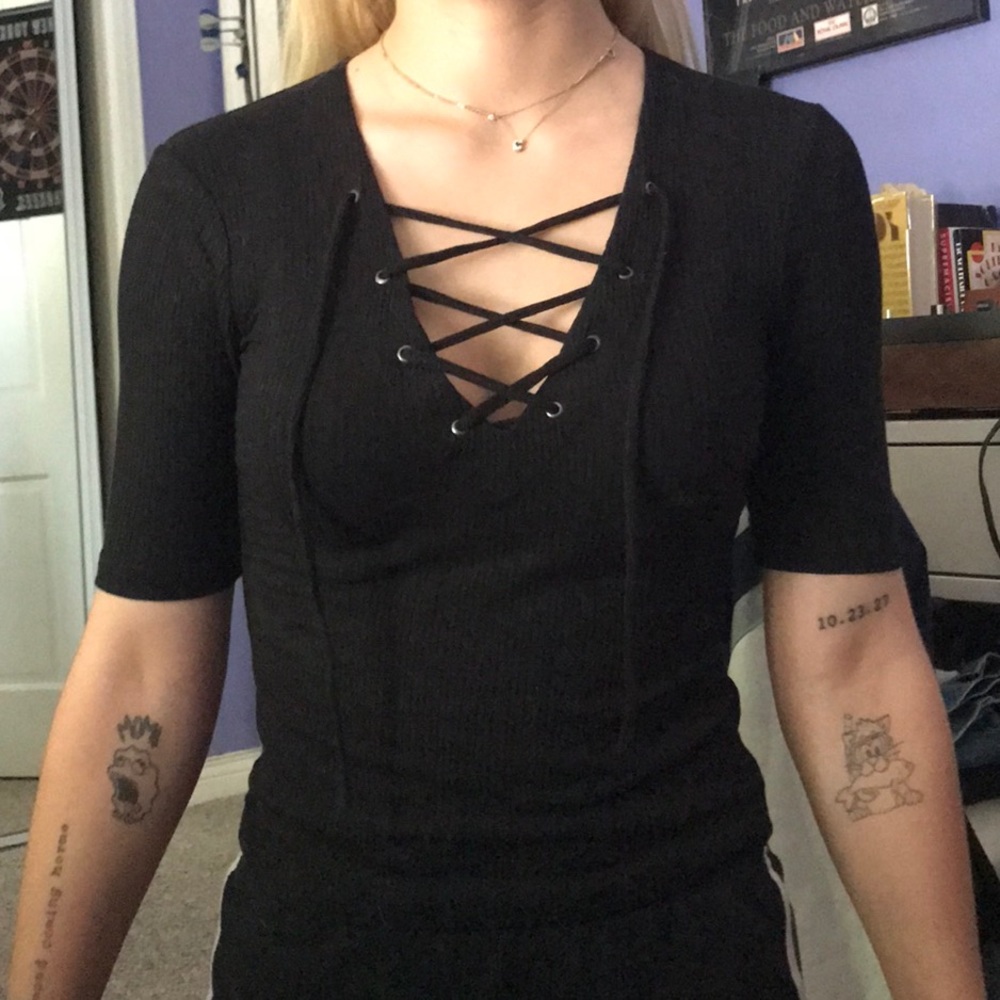 Top shop lace up shirt